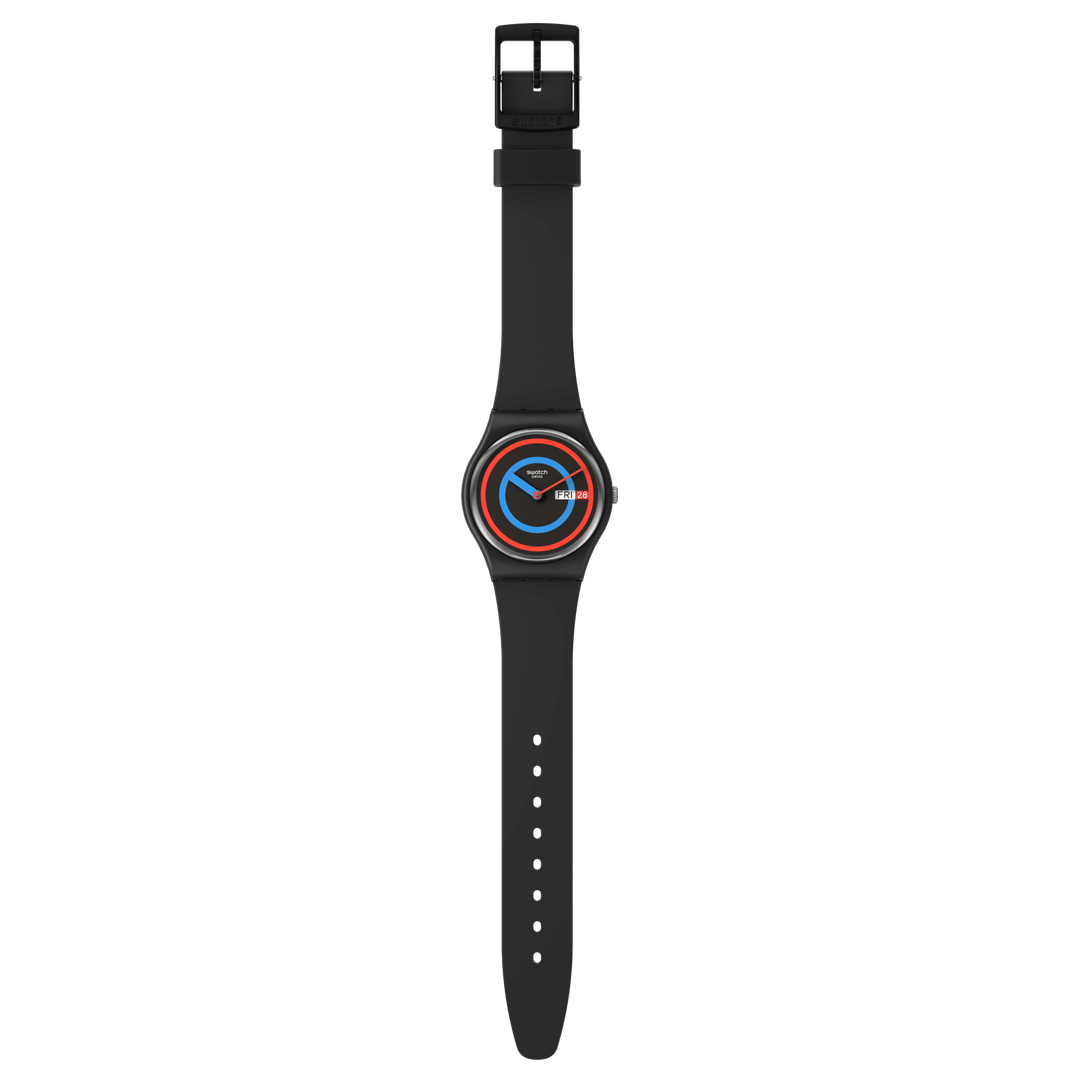 Swatch relógio CIRCLING PRETO Originals Gent Biosourced 34 milímetros SO28B706