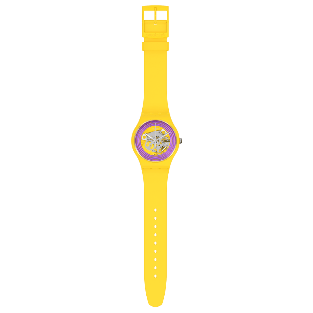 Swatch Purple Rings Yellow Originals New Gent Biosourced 41mm SO29J100