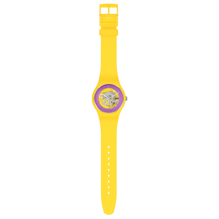 Swatch Purple Rings Yellow Originals Новые джентльменные биостроки 41 мм SO29J100