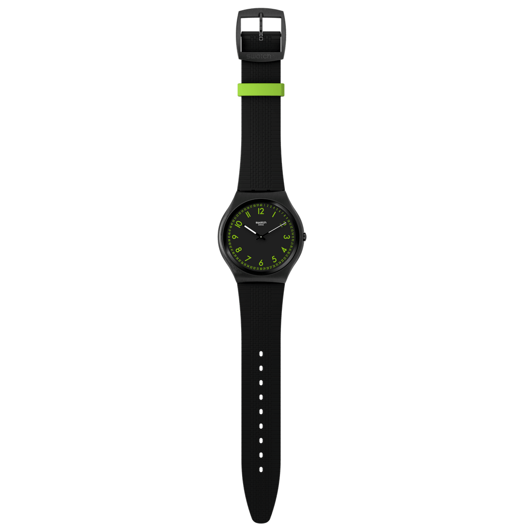 Swatch घड़ी BRUSHED ग्रीन मूल त्वचा आयरनी 42mm SS07B108