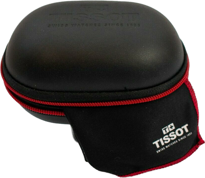 تيسو حقيبة سفر مع القماش الأسود جلدية ووتش TIS-01-BOX