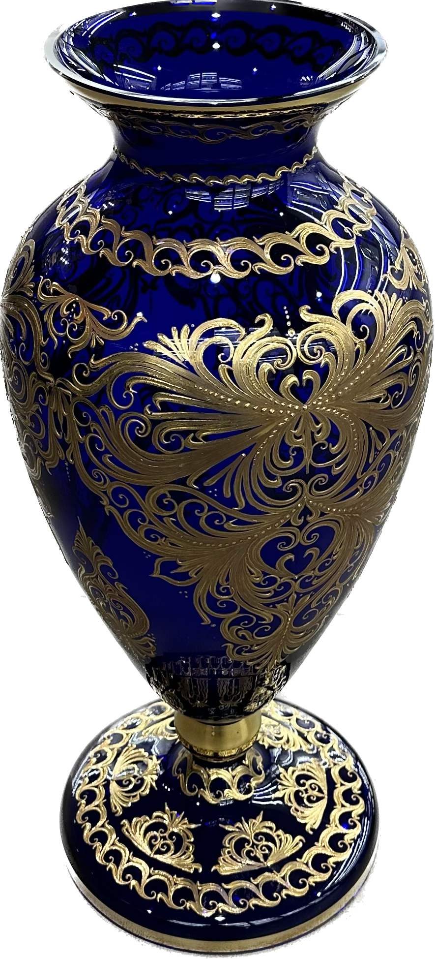 Художественный ваза Кристалл Мелованный Золотой Декоративный Ваза _ Золото1