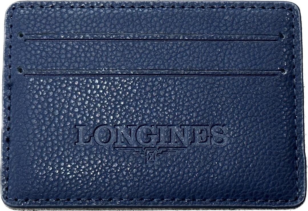 لونجين حامل بطاقة الائتمان 4 مقصورات جلد منشفة الأزرق لونج-01-CC