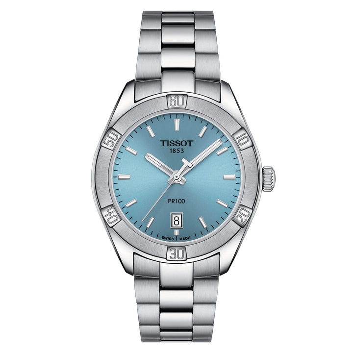 Часы Tissot PR 100 Lady Sport Chic 36mm синий кварцевый сталь T101.910.11.351.00