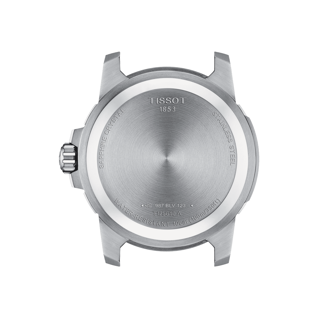 Tissot घड़ी सुपरस्पोर्ट Gent 44mm काले क्वार्ट्ज स्टील T125.610.17.051.00