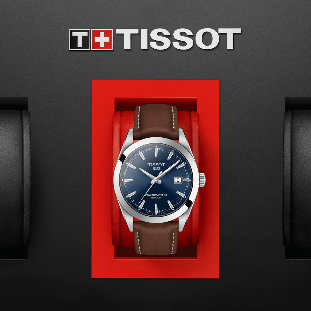 Часы Tissot Gentleman Powermatic 80 Silicium 40mm синий сталь T127.407.16.041.00