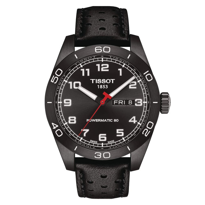 Часы Tissot PRS 516 Powermatic 80 42 мм черная автоматическая стальная отделка черный PVD T131.430.36.052.00