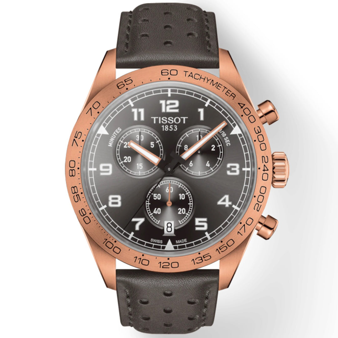Tissot Watch PRS 516 Chronograph 45mm Grey Quartz Steel povrch PVD Gold Pink T131.617.36.082.00