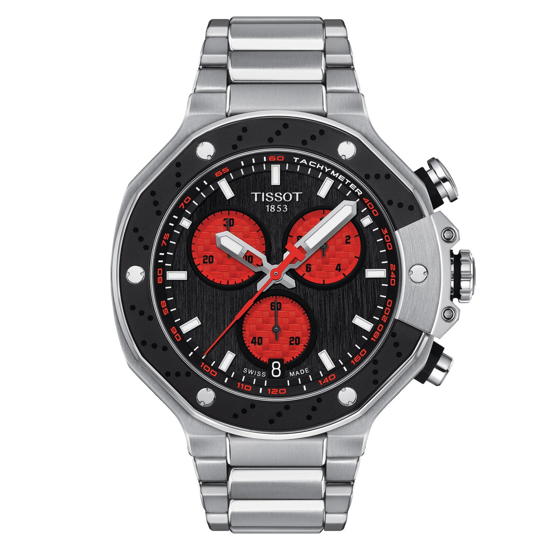 Tissot relógio T-Race Marc Marquez 2022 Edição Limitada 3993 peças 45 milímetros de aço de quartzo preto T141.417.11.051.00