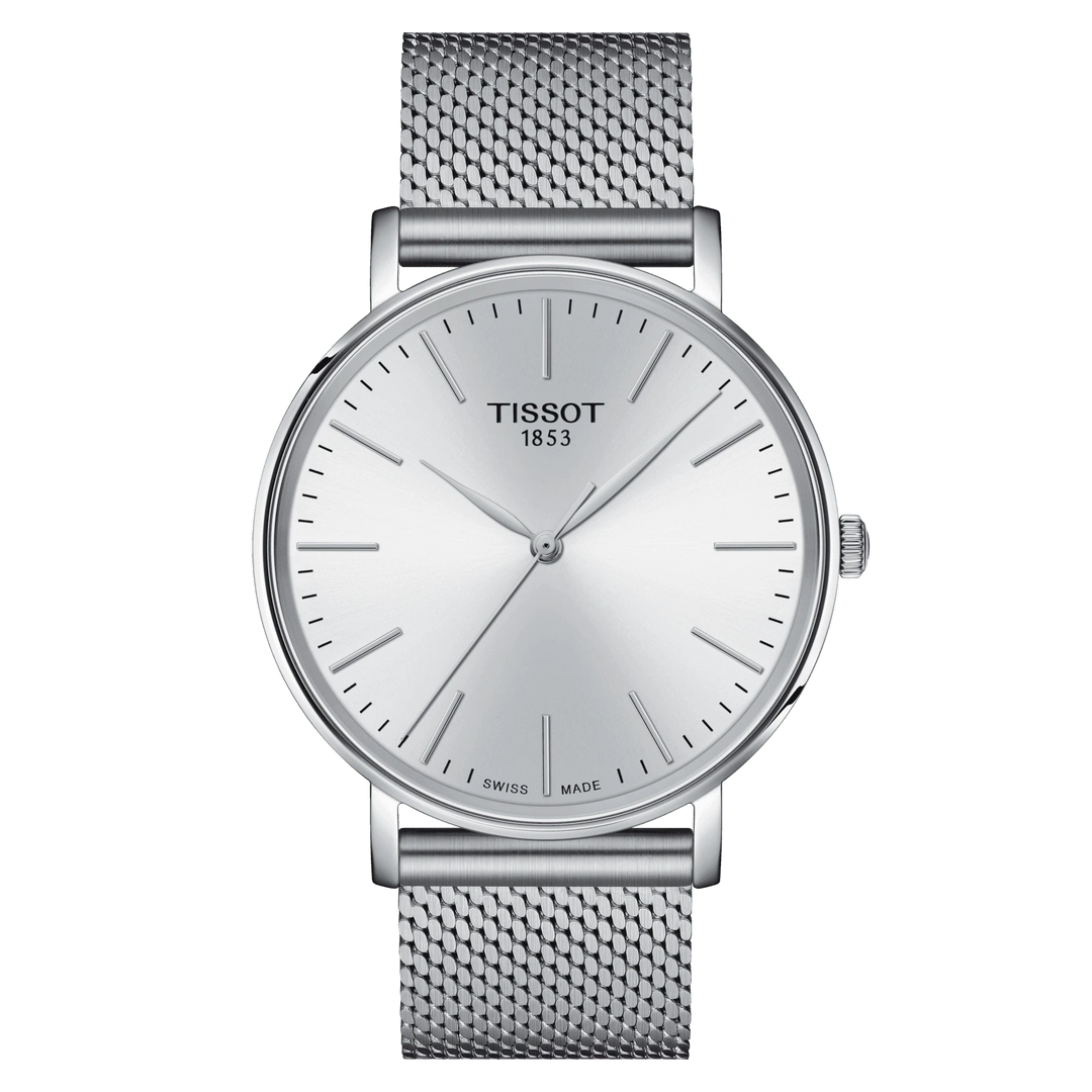 Часы Tissot 40 мм серебряные кварцевые стальные T143.410.11.011.00