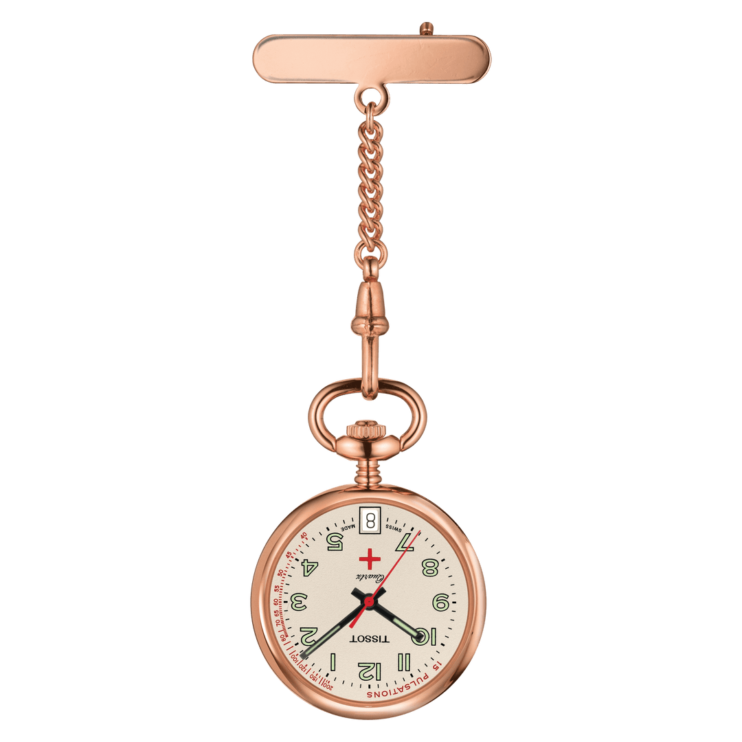 Tissot orologio da tasca Pendants Infirmiere 30mm quarzo acciaio pvd oro rosa T81.7.223.92 - Gioielleria Capodagli