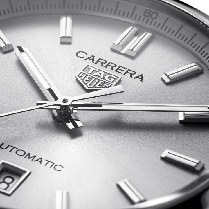 TAG Heuer relógio Carrera Calibre 5 39 milímetros automático de prata aço WBN2111.BA0639