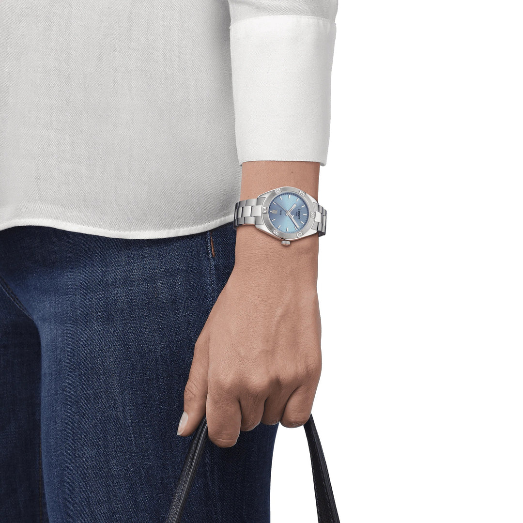 Tissot relógio PR 100 Lady Sport elegante 36mm azul de quartzo de aço T101.910.11.351.00
