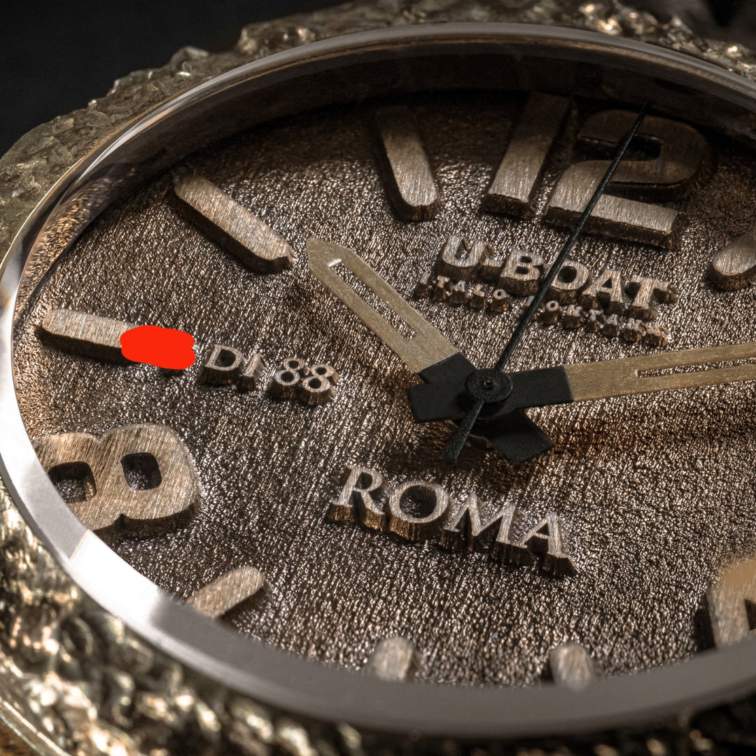 U-Boat Rome Bronze Clock Limited Edition 88 Próbki 45 mm Automatyczne brązowe brązowe brązowe brązowe