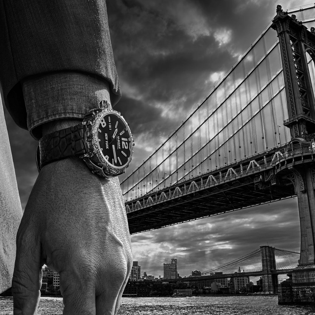 U-Boat New York Clock 925 Diamond 45 mm Automatyczny czarny srebrny 925 Nowy Jork 925