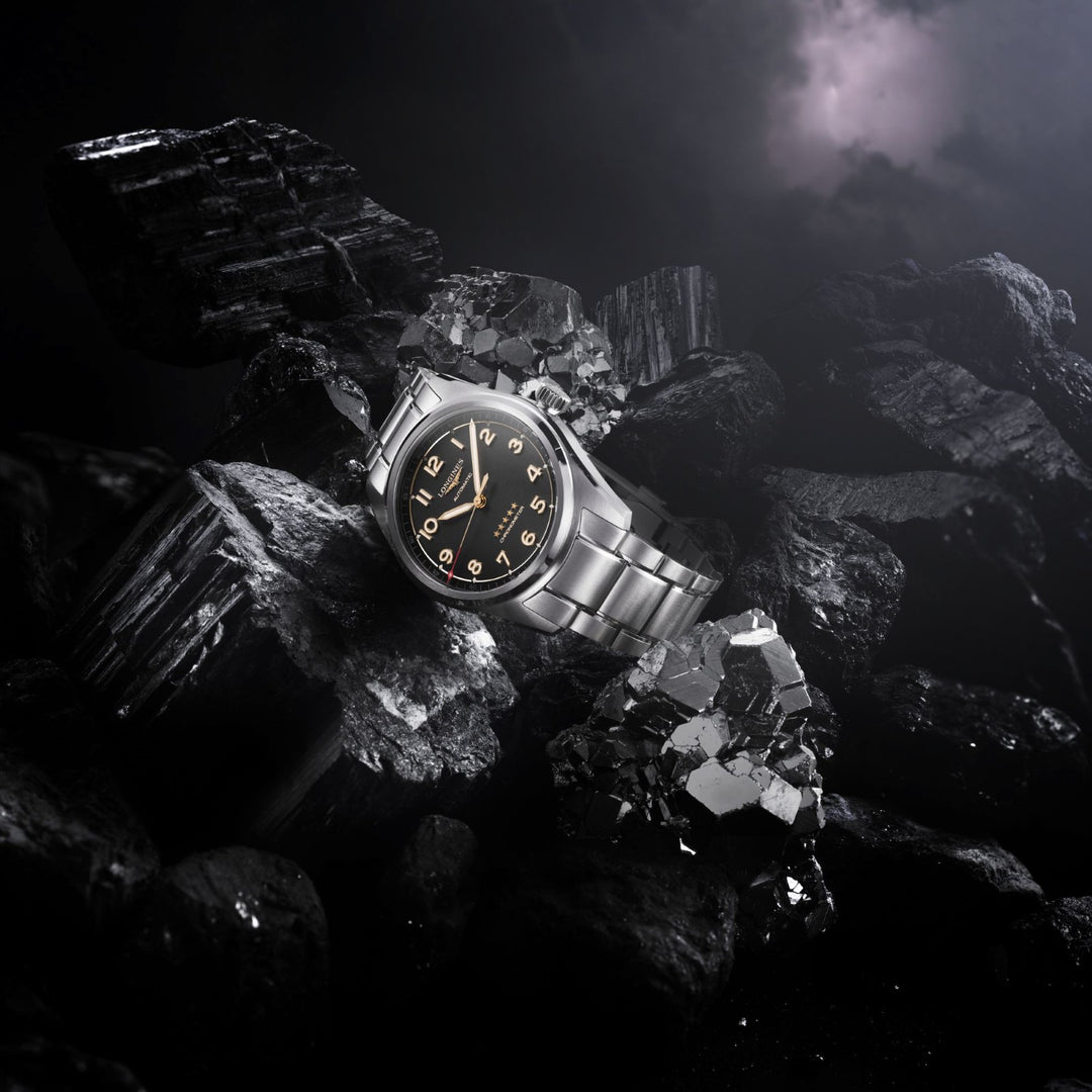 Relógio Longines Spirit 40mm cinza automático de titânio L3.810.1.53.6