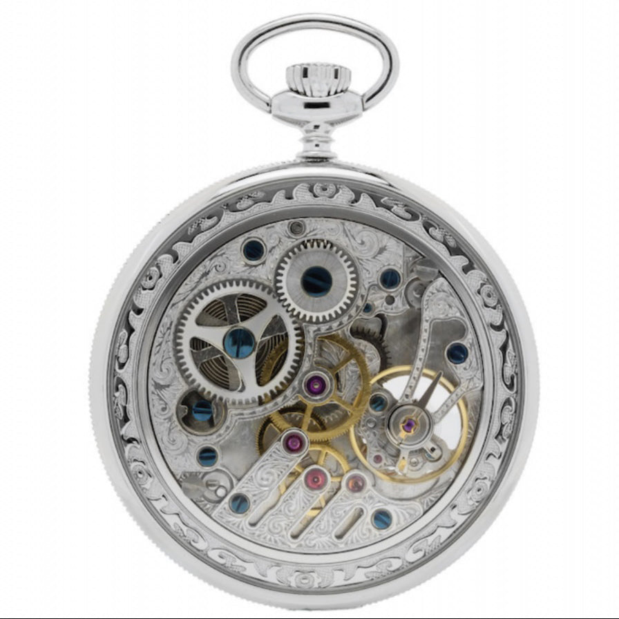 Pryngeps relógio de bolso 50 milímetros branco manual de aço T087
