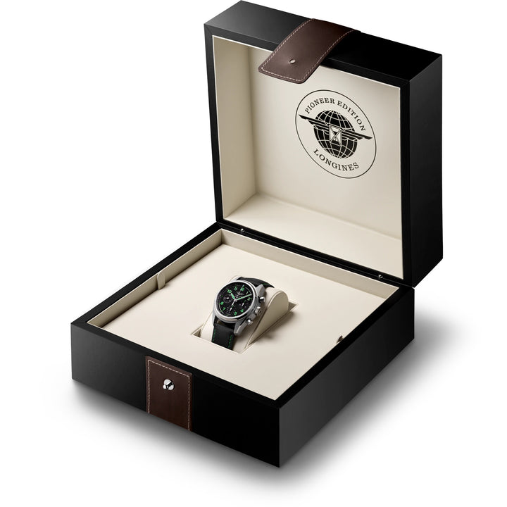 Longines Spirit Pioneer Edition 42mm Black Automatic Titanium Watch L3.829.1.53.2
