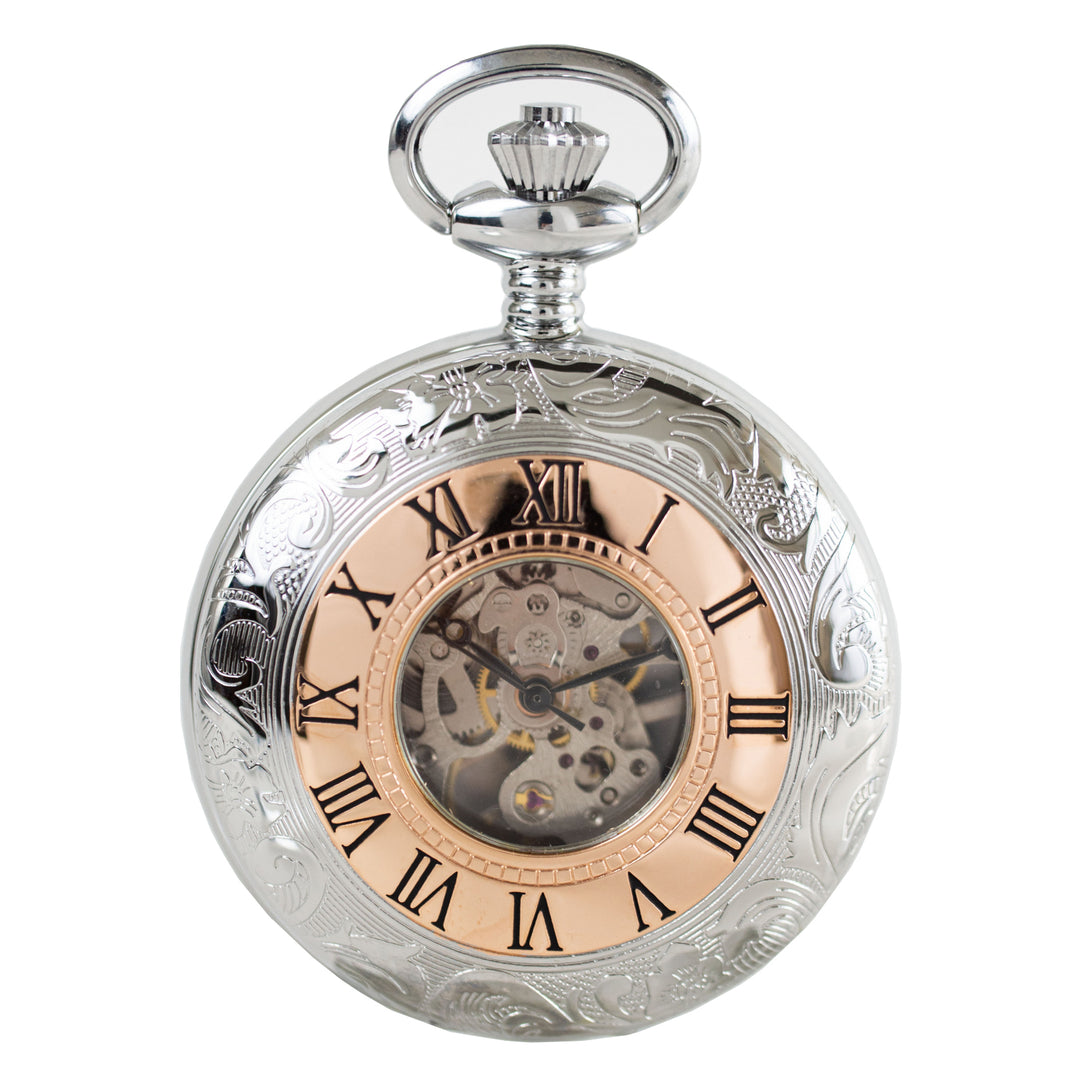 Pryngeps карманные часы 47 мм белый ручной намотки стали отделки PVD розовое золото T083/R