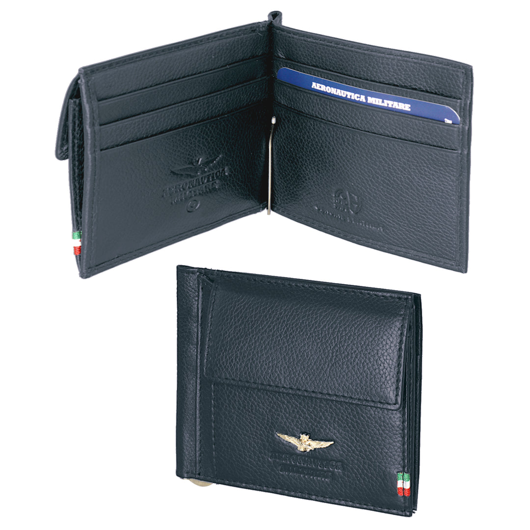 Vojenská peněženka letectva v kožené vosné pružině Soldi-Raw AM110-BL