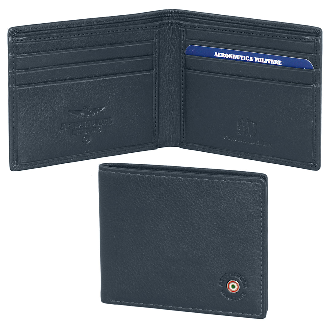 Air Force Leather plånbok med kreditkort AM130-BL