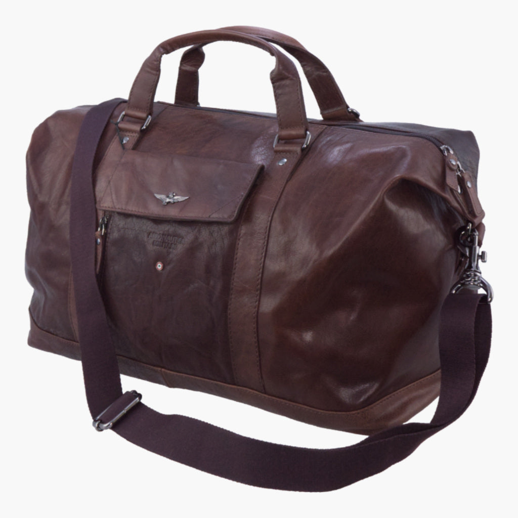 एरोनॉटिका मिलिटेयर बैग यात्रा असली लेदर विंटेज AM306-NE