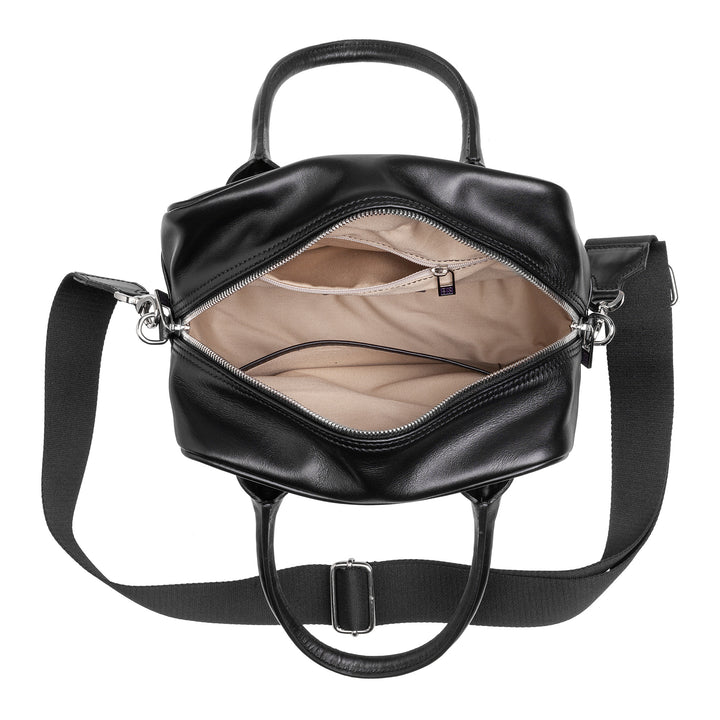 DuDu हैंडबैग महिलाओं के हस्तनिर्मित चमड़े में इटली में बनाया गया बैग कंधे बैग कंधे और जिपर के साथ