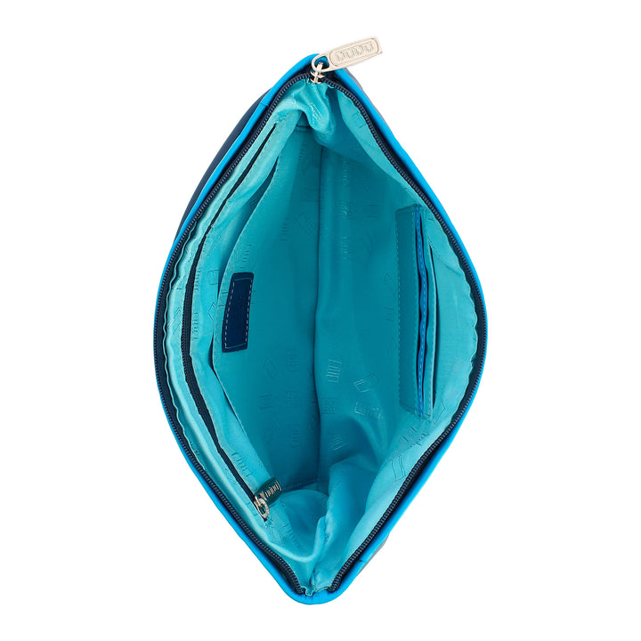 DuDu Färgglad färgglad läderväska i löstagbar axelväska med dragkedja med dragkedja