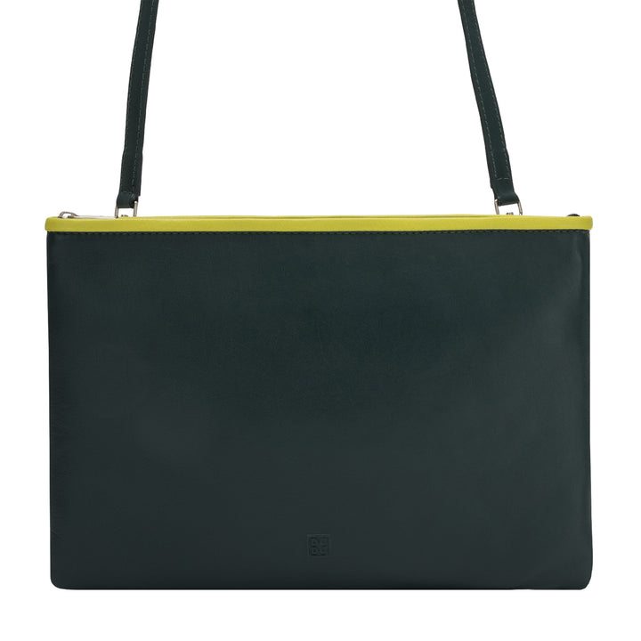 DuDu حقيبة نسائية مسطحة ملونة من الجلد حقائب الكتف القابل للإزالة مع إغلاق الرمز البريدي