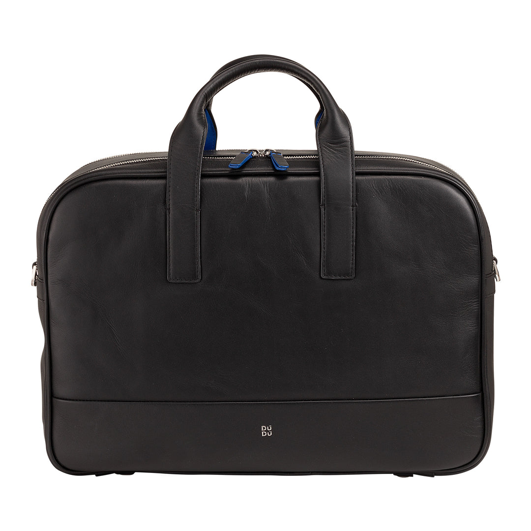 DuDu Women's Leather Workbag, Bolsa para PC ou MacBook até 16 Polegadas, Bolsa de Maleta de Documentos para Escritório com Alça de Ombro, Alças e Duplo Zipper