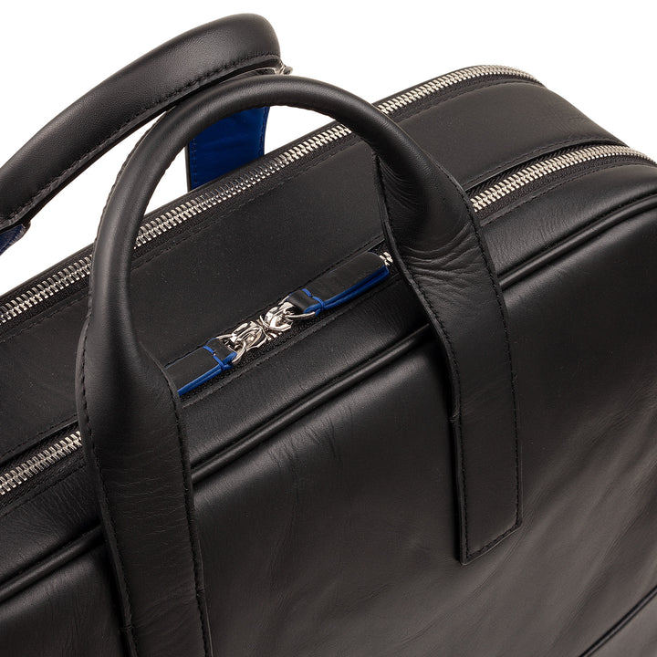 DuDu Women's Leather Workbag, Bolsa para PC ou MacBook até 16 Polegadas, Bolsa de Maleta de Documentos para Escritório com Alça de Ombro, Alças e Duplo Zipper