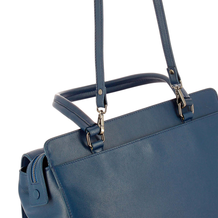 DuDu Женская сумка большого элегантного натурального кожаного мешка с двойным внешним карманом с ручкой и съемным плечевым ремнем