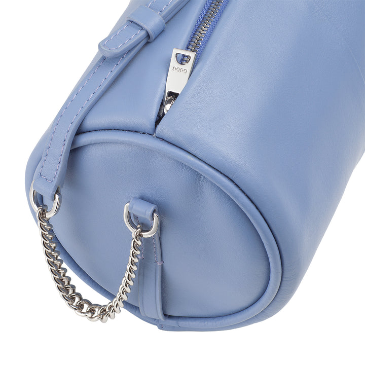 DUDU حقيبة المرأة اسطوانية جلدية, حقيبة الكتف مع سلسلة والجلود, حقيبة اسطوانية صغيرة أنيقة أزياء مع سستة
