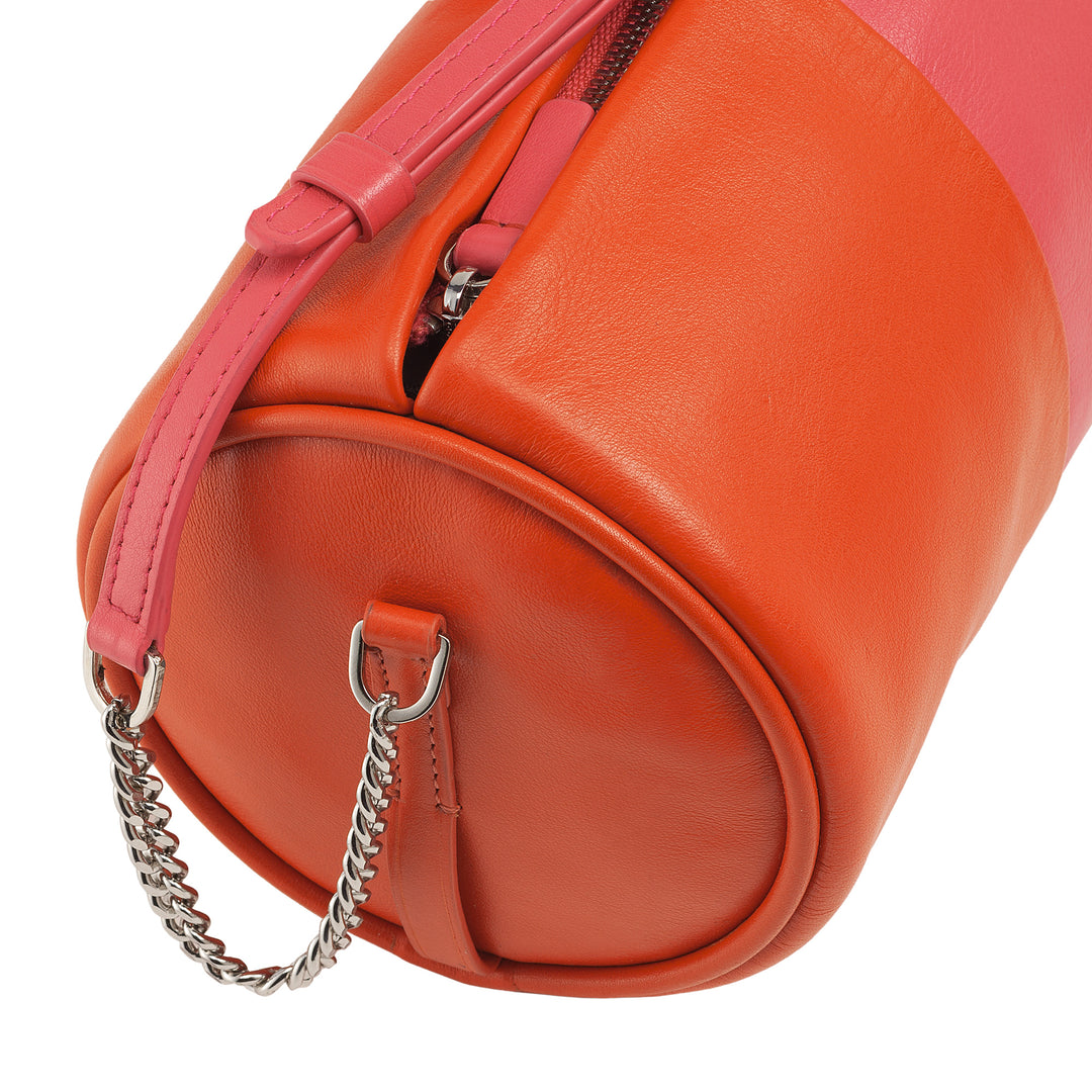 Dudu kvinders kvindes læderpose, skuldertaske med kæde og læder, lille modecylinderpose elegant med lynlås