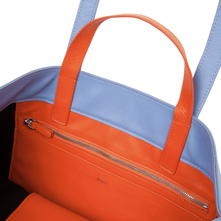 DuDu Mjuk kvinnors väska, tote shoppingväska i färgglada läder, dubbelhandtag, elegant axelväska, stor handväska