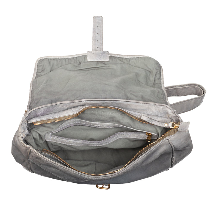 Женская сумка Dudu с большим тканым плечевым ремнем в винтажной коже с шарнирными и закрытиями