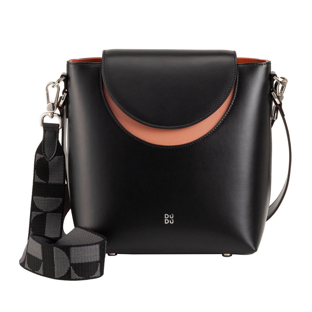 DUDU Women's Bucket Bag with Leather Shoulder Bag Made in Italy Shoulder Bag, Magnetic Flap
