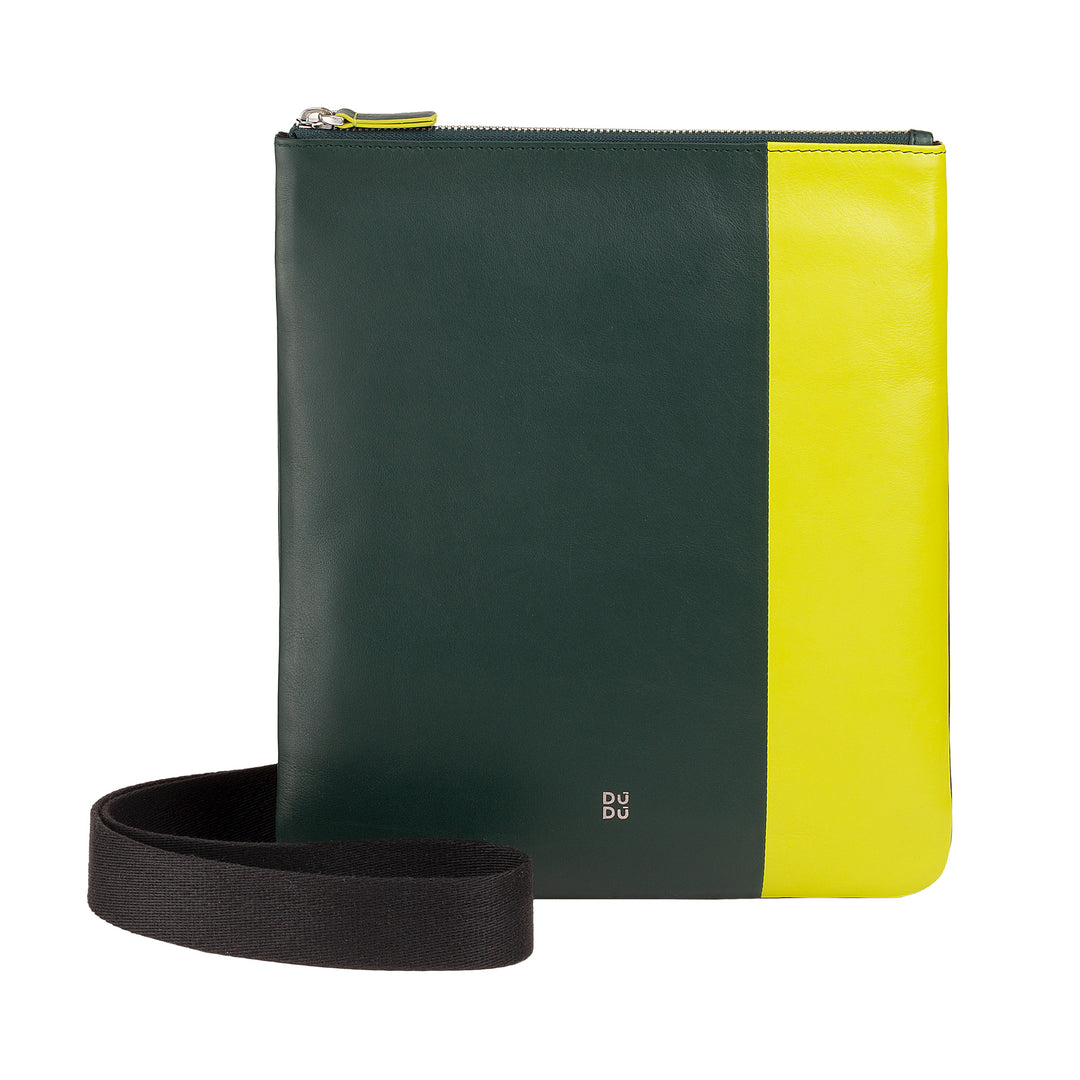 DuDu Pásový taška s koženým ramenním popruhem se zipem, kompaktním designovým taškem na ramenní tašku ve skutečné barevné kůži a nastavitelným pásem