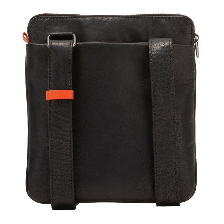 Cloud Leather Crossbody Bag Man Leather Bag Elegant iPad ⁇  Tablet Holder with Zipper Zip