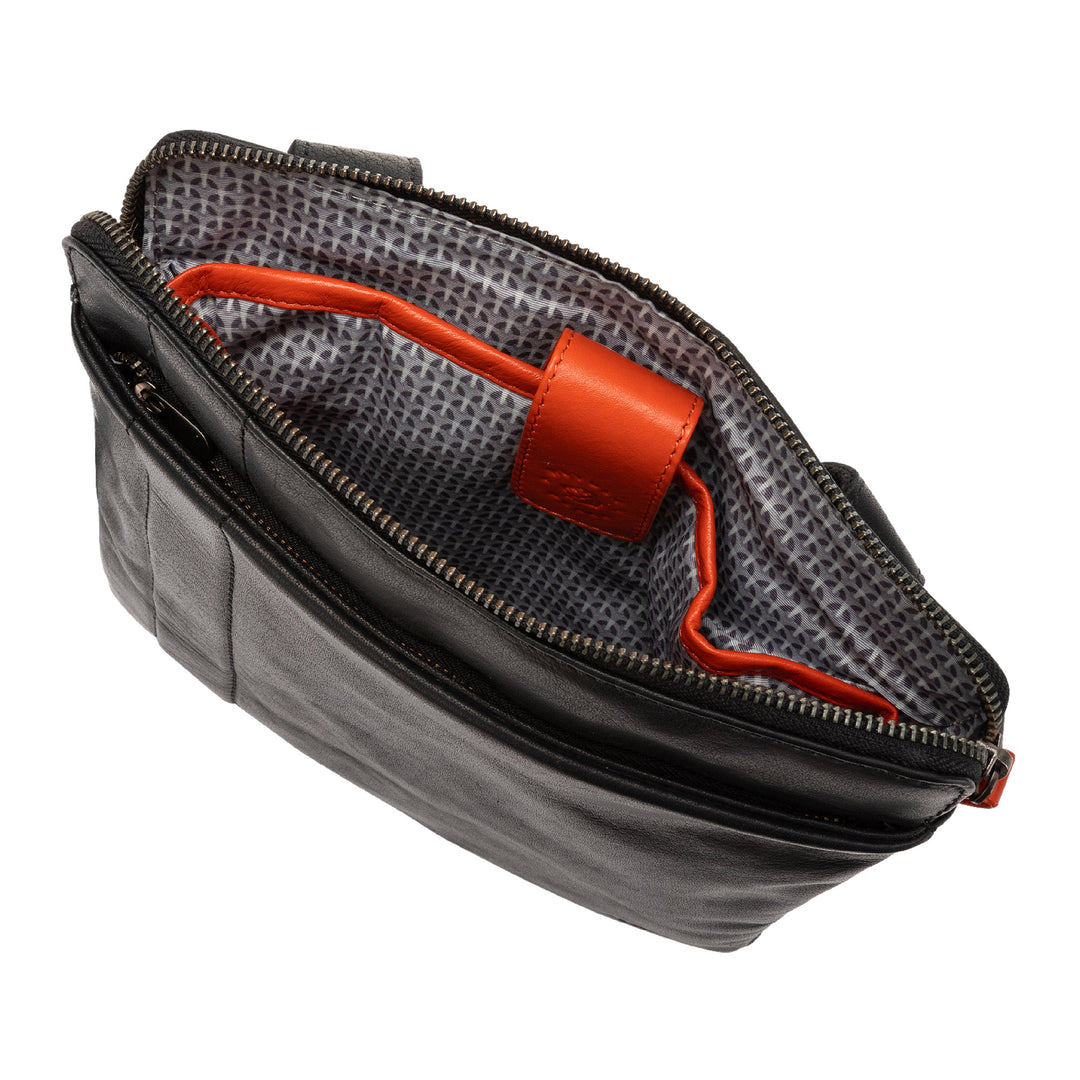 Kožená taška na ramenní taška Nuvola v tabletu Elegant Leather Bag IPad® se zipem na zip