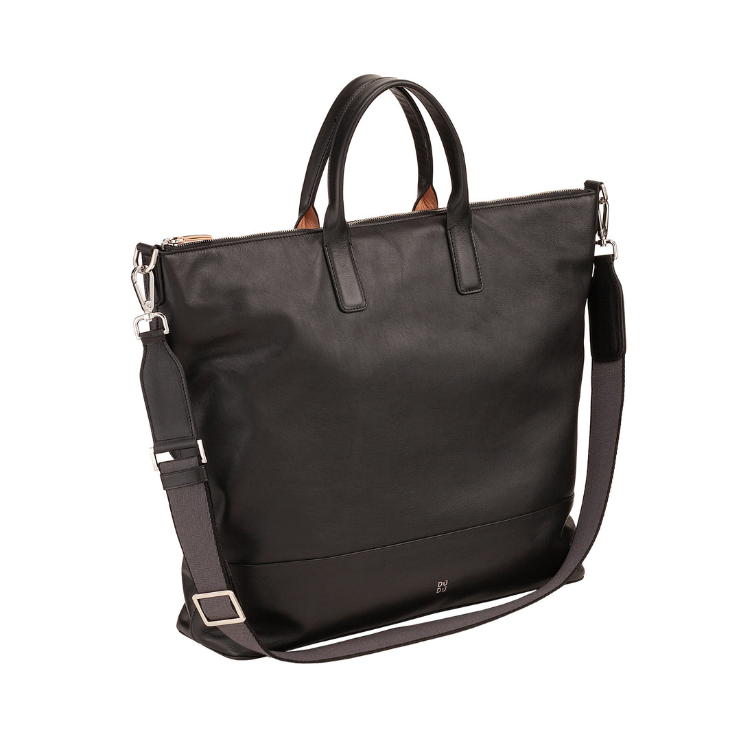 DuDu Velká kožená velká dámská taška, velká taška na ramen s odnímatelným pásem, kabelka se dvěma držadly a uzavřením zipu