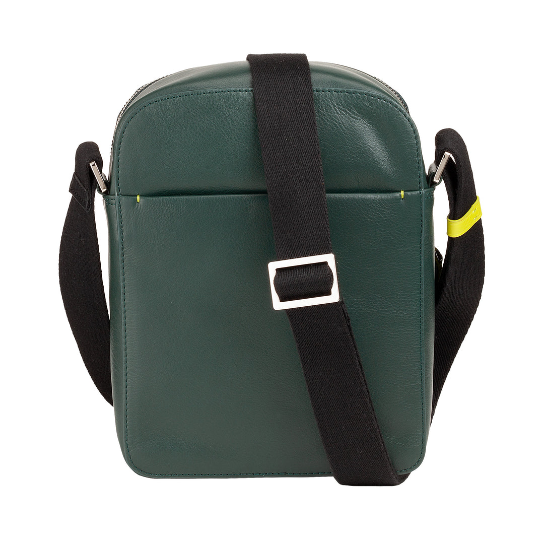 DuDu Мужская сумка из натуральной кожи, регулируемый сумка через плечо, компактный дизайн, несколько отсеков и застежка-молния Zip