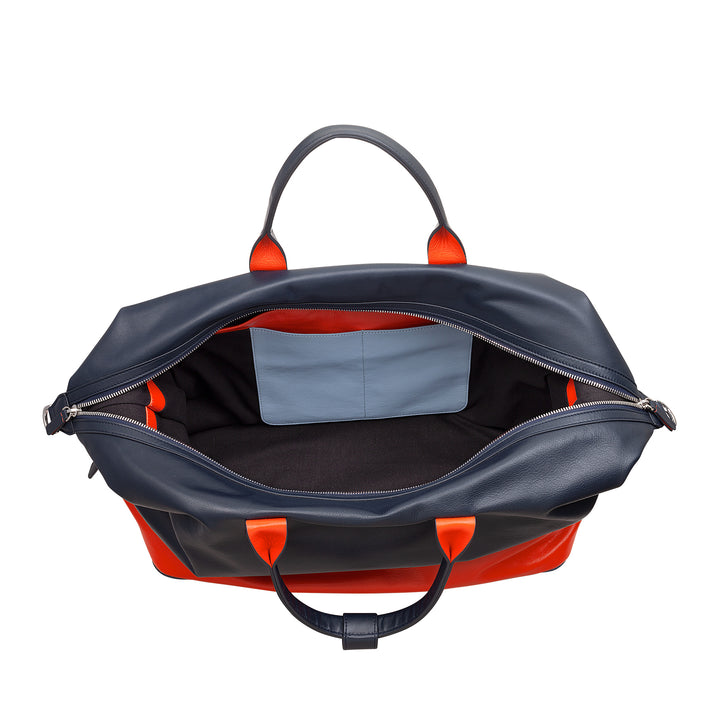 DuDu Reisebag menn i skinnkvinne, helgepose med to håndtak, håndbagasje eller skulderstropp 28 liter med glidelås