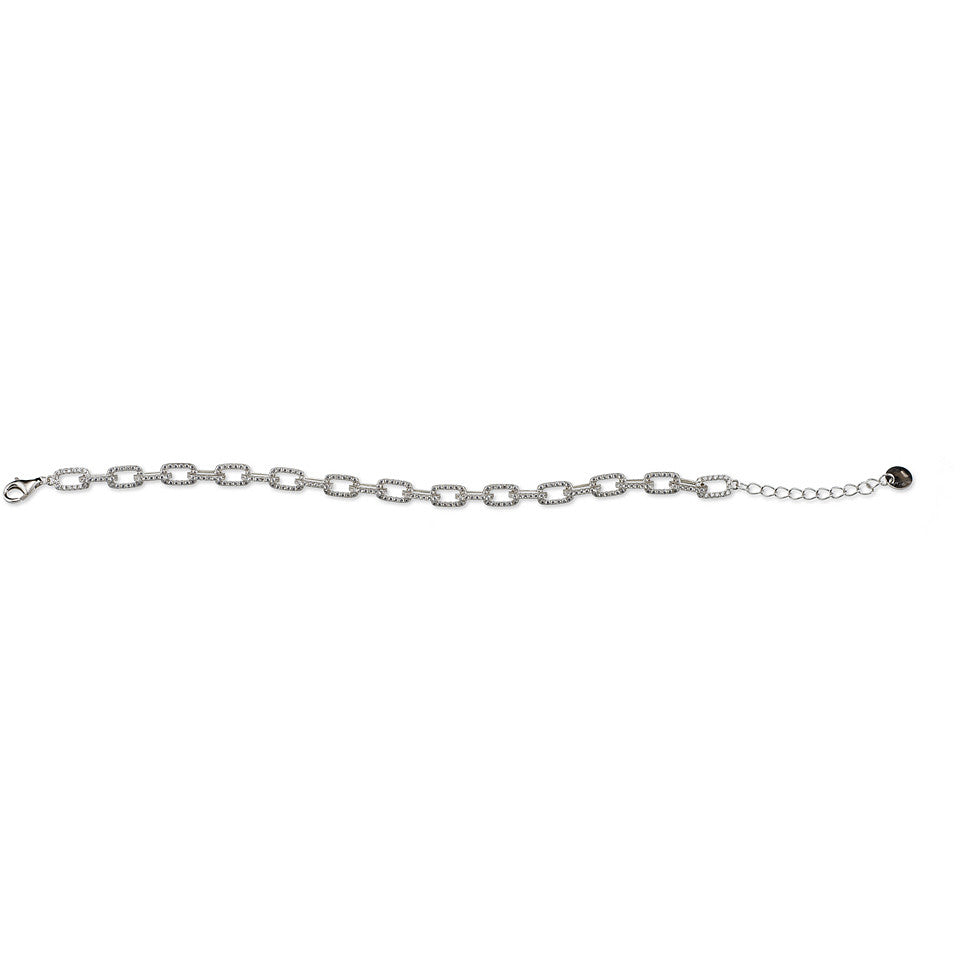 Sovereigns 925 krychlového zirkonia stříbrného lehkého řetězce náramku J6557