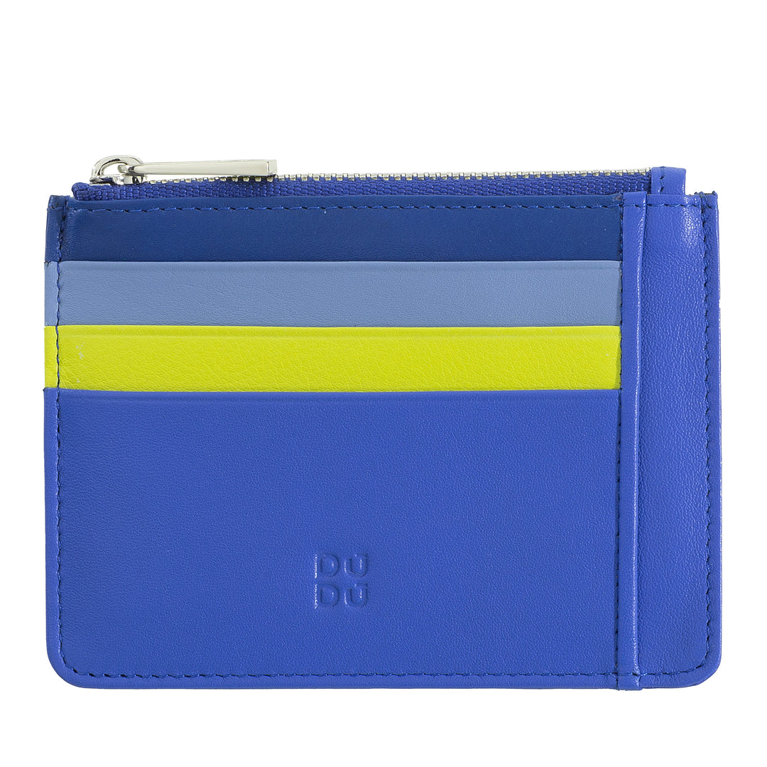 DUDU sachet Credit cards in real colorful leather wallet with zip