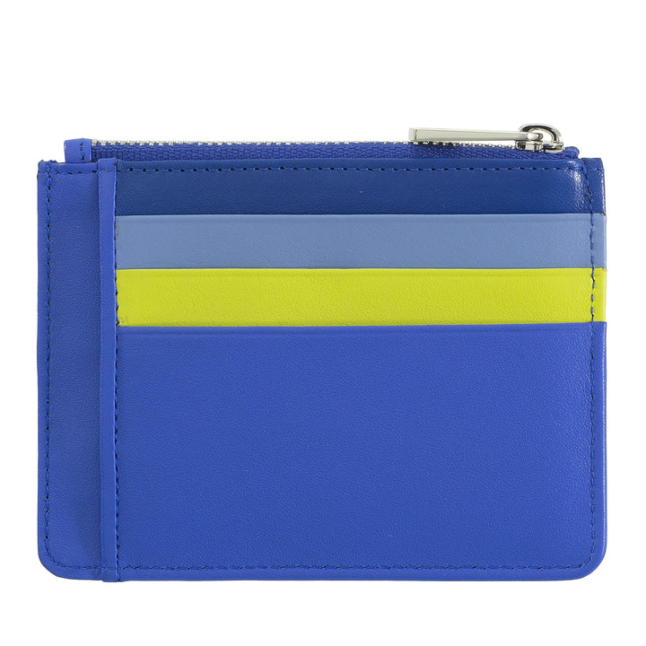 DUDU sachet Credit cards in real colorful leather wallet with zip