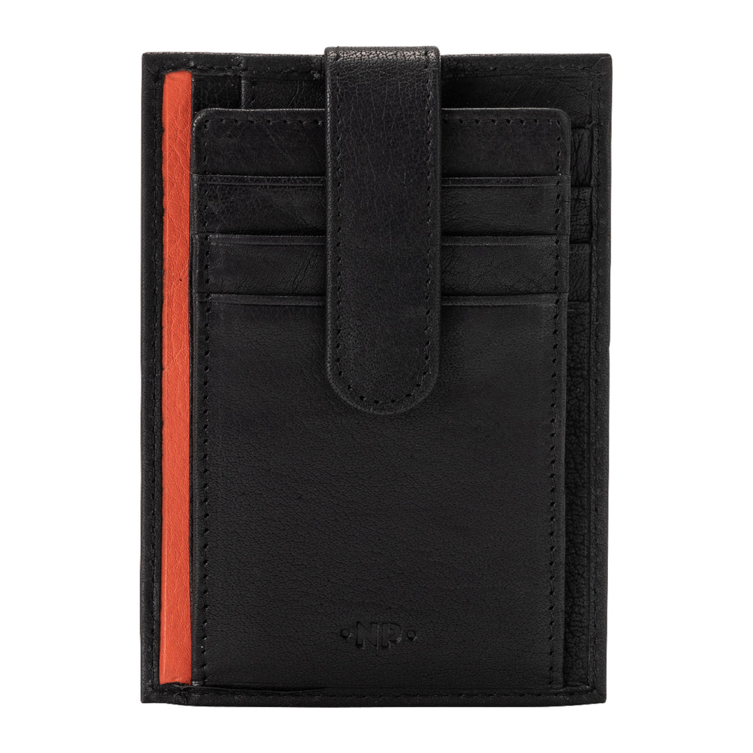 Nuvola Leather Sachet Kredittkort for menn i lomme skinnskortholder med knapp