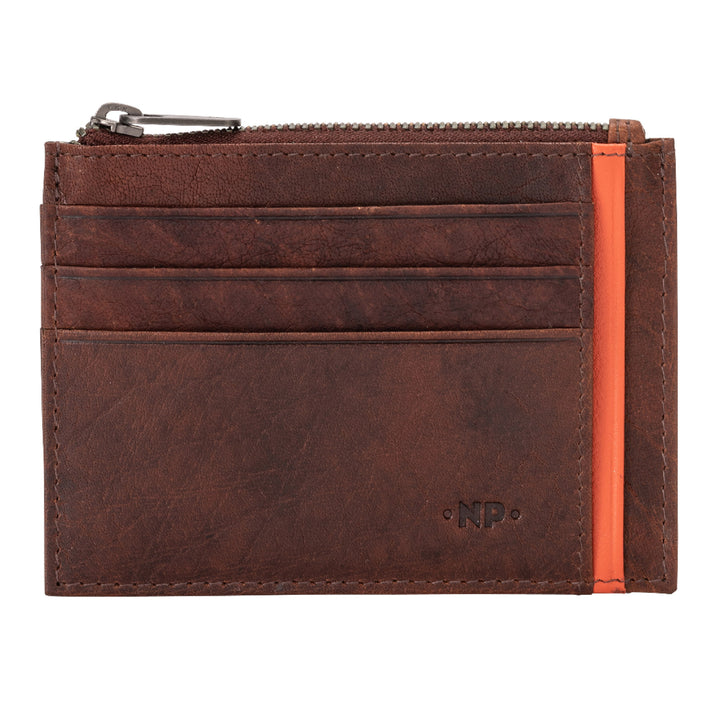 Saco de couro Nublado Porta Cartões de Crédito Bolso de couro fino dos homens com Zip Coin Bag