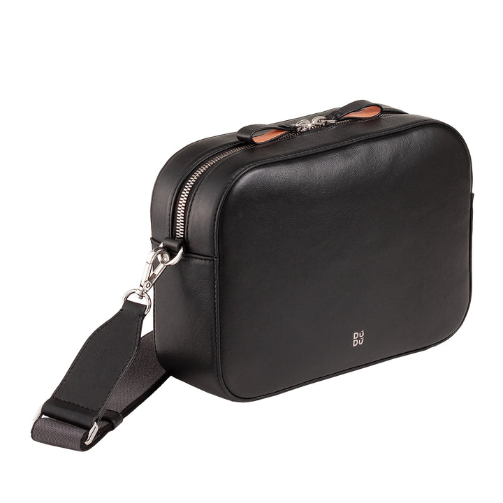 DuDu スモールレザーショルダーバッグ、取り外し可能なストラップ付きショルダーバッグルーム、コンパクトエレガントレザーバッグ