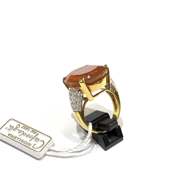 Capodagli anello oro giallo 18kt Opale di Fuoco e Diamanti - Gioielleria Capodagli